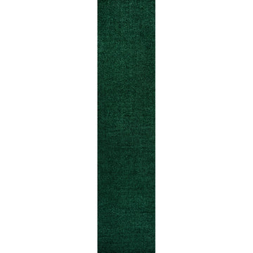 Haze Solid Low-pile Area Rug Emerald